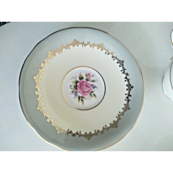 Vintage Aynsley Lancaster Pattern Grey Teacup and Saucer #7610 - Picture 16 of 16